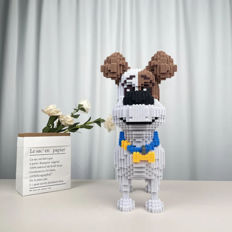 ​​Sustainable Play: Brick Bear Modular Dog & Plant-Based Paper Bag​