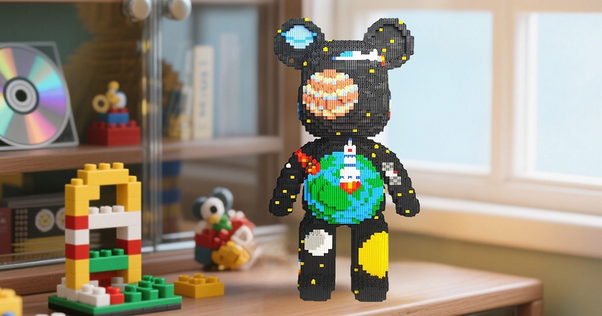 The Impact of U.S. Toy Tariffs on Brands, Prices, and Parents | YaoyaoAhead 2 space planet theme bear block toy on bookshelf