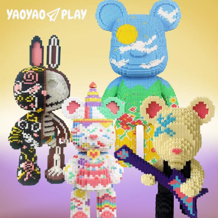 Assortment of puzzle bears with different designs by YA0YAO PLAY
